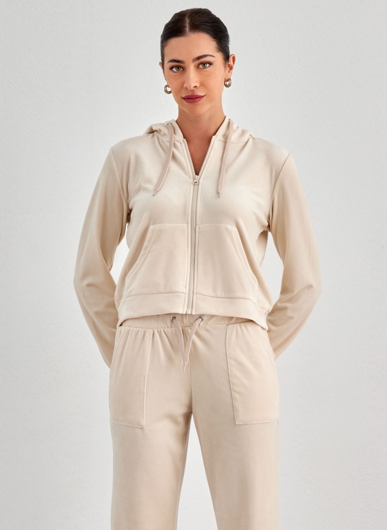 Ζακέτα velvet με κουκούλα Vero Moda 10294074