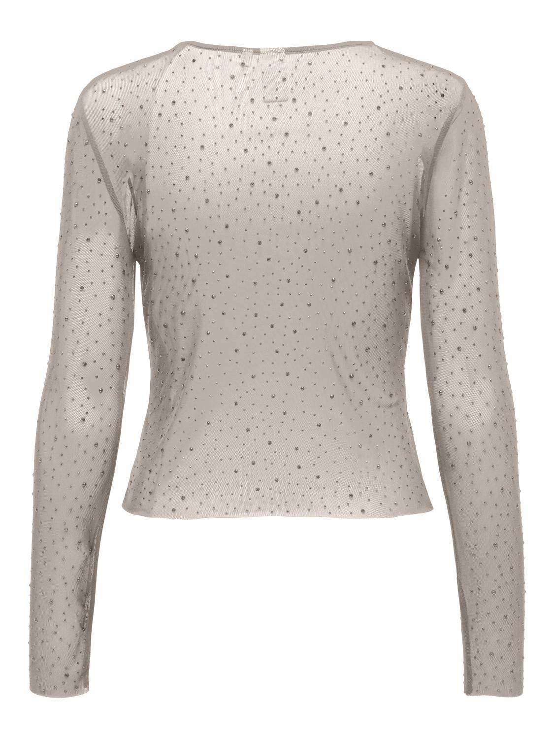 Τοπ see through με στρας ONLY 15331787 - Μπεζ φωτογραφία