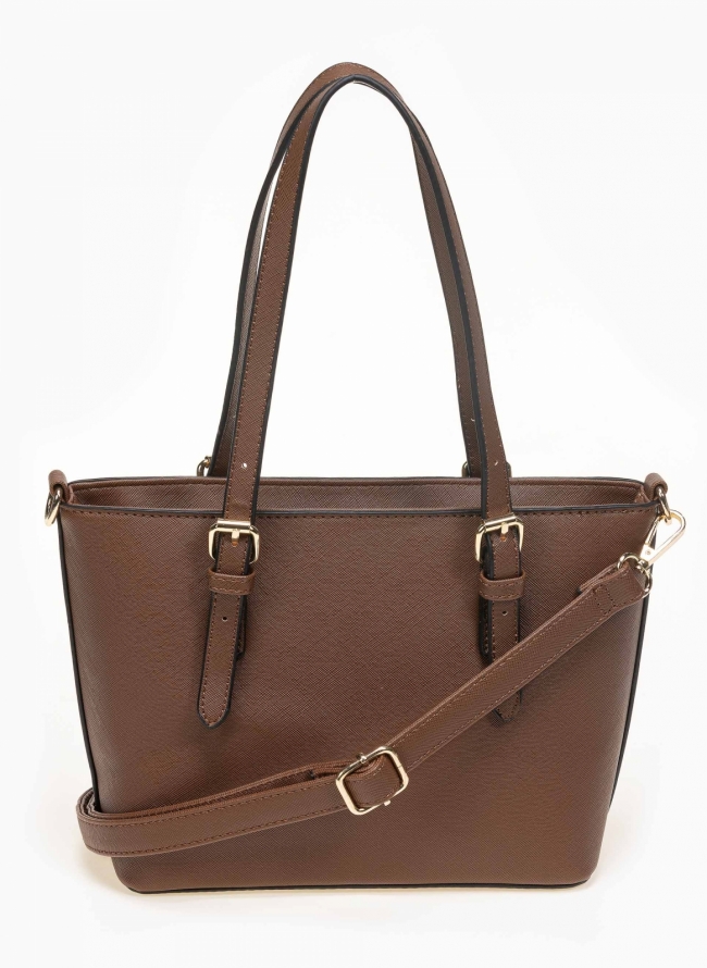 Tote bag με ανάγλυφο pattern – Καφέ