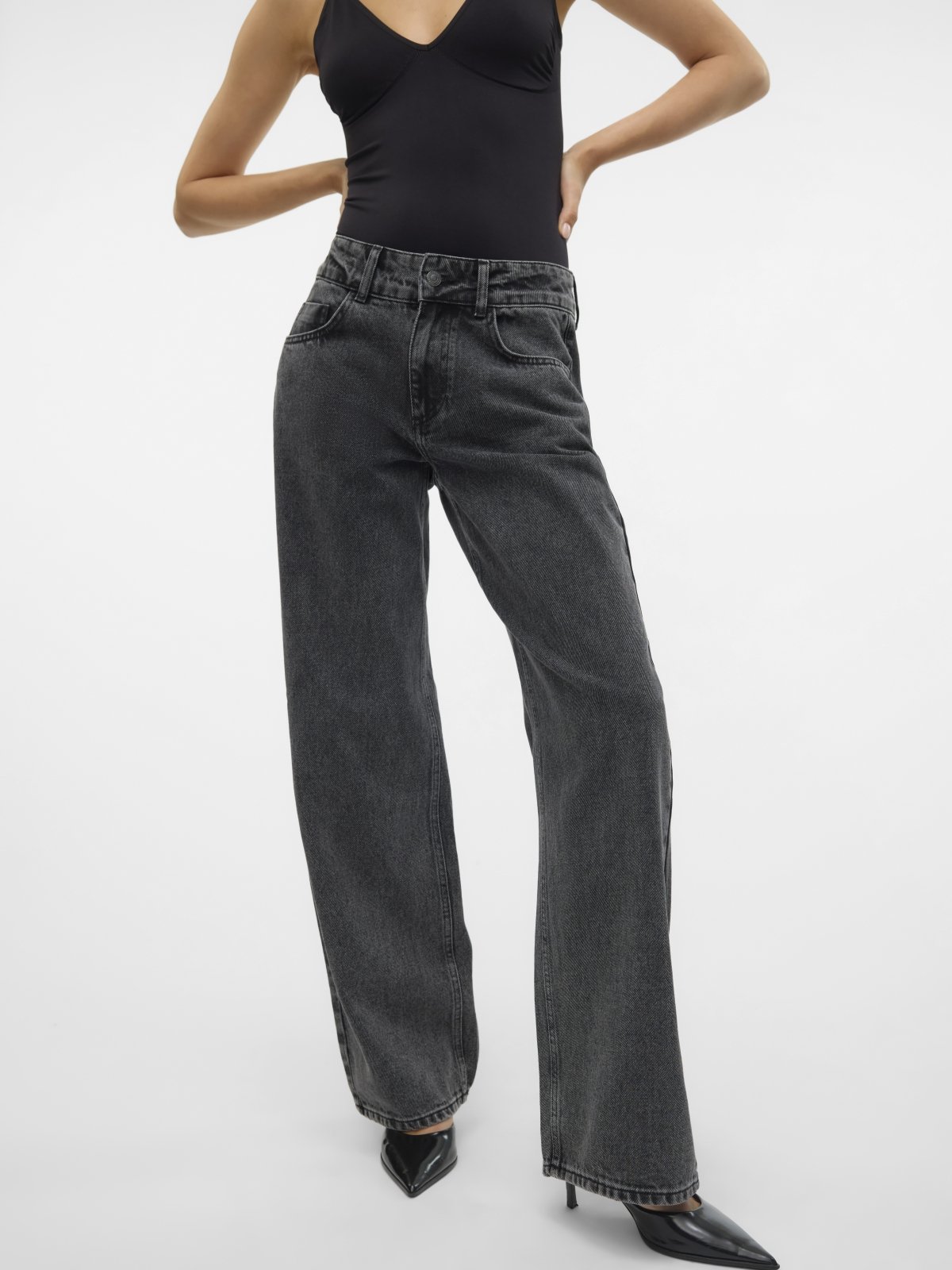 VERO MODA Τζιν wideleg Rancy Vero Moda 10328954 - Ανθρακί